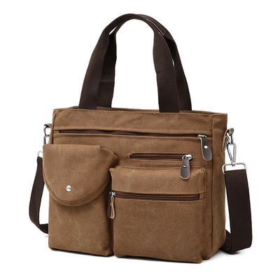 Washable Mens Canvas Briefcase Laptop Bag For 11.6 / 14 Inch Notebook Computer