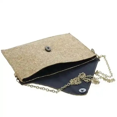 Cotton Lining Cork Leather Purse With Chain