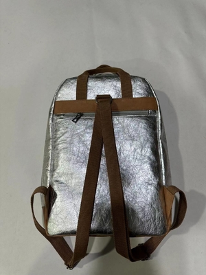 Biodegradable Golden Silver Reusable Washable Kraft Paper Backpack