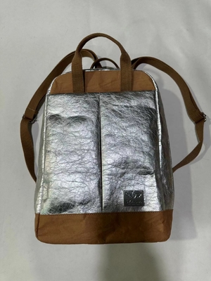 Biodegradable Golden Silver Reusable Washable Kraft Paper Backpack