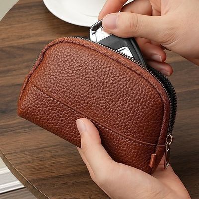 2025 Must-Have Vintage Textured Zipper Coin Purse Compact and Exquisite Key Organizer Mini Clutch Card Holder & Coin Pouch