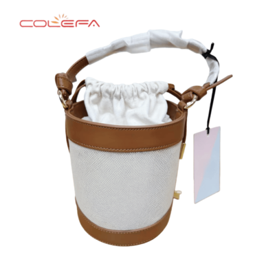 Colefa Made in China Brand Lovely Ladies Gathered Opening Round Handbags Clutch Bag Girls Women's Cylindrical Outdoor Bag