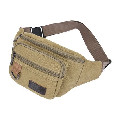 Hot-selling Sports Waist Bag for Men 2026 New Casual Outdoor Sports Bag Running Phone Canvas Waist Bag Manufacturer Wholesale