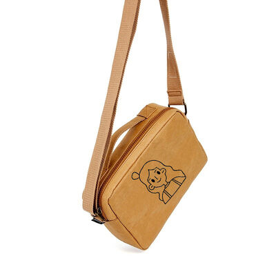 Customized DuPont Paper Crossbody Bags with Logo Printing Washable for Gifts Lightweight Easy to Carry Zipper Closure Bags