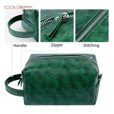 2026 New PU Leather Vintage Toiletry Bag Large Capacity Waterproof Stylish Portable Makeup Storage Cosmetic Pouch for Toiletries