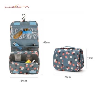Colefa Korean-Style Oxford Multi-Functional Travel Toiletry Hanging Hook Bag Convenient Unisex Storage Waterproof Travel Cosmetic Bag