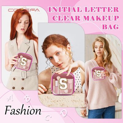 Wholesale Waterproof Transparent PVC Embroidered Letter Cosmetic Bag Large Capacity High-Fashion Travel Toiletry Bag in Stocks