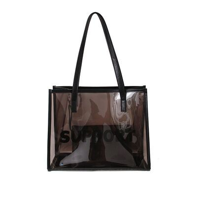 Transparent Jelly Color Tote Bag for Women 2026 PVC New Arrival Trendy Korean Style Fashion Bag Single-Shoulder Printed Tote Bag