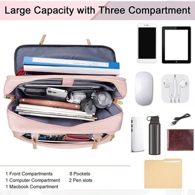 Custom Wholesale Oxford Fabric Women's Pink Multifunctional Travel Bags Waterproof Laptop-Friendly Briefcase with Custom Logo