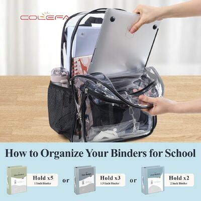 2026 Customized New Large Transparent Backpack Heavy-Duty PVC Backpack Waterproof and Lightweight Ideal for College and Work