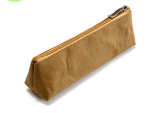 Environmentally Friendly Pencil Pouch Bag Washable Kraft Paper Pencil Bag