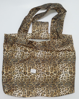 Waterproof Sexy Folding Shopping Bags Leopard Print Convenient Fold 190T Materials