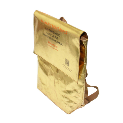 Custom Metallic Washable Paper Backpack Anti Tear 0.5mm 0.55mm Waterproof
