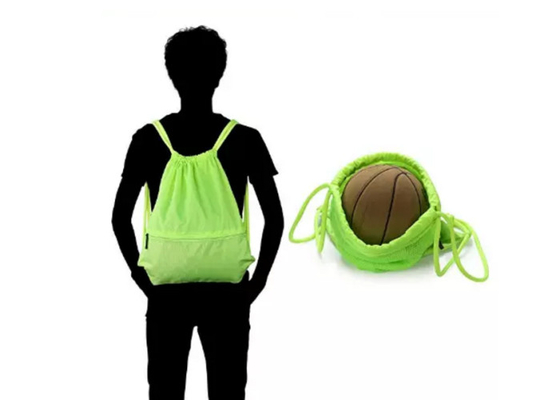 Waterproof Gym Custom Made Backpacks 420D Nylon Drawstring Backpack With Pocket
